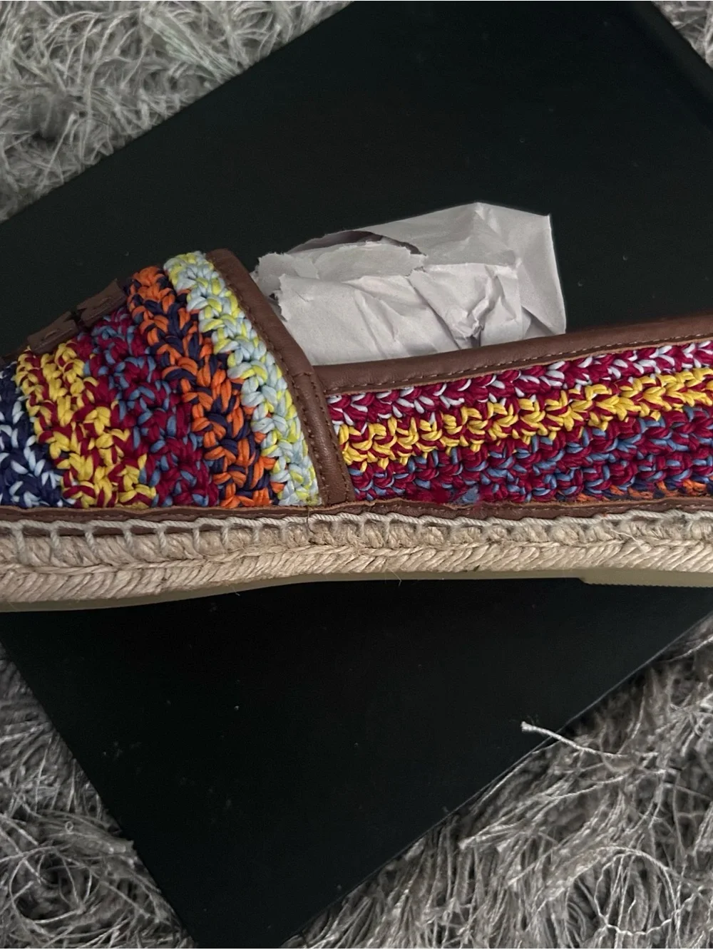 Tory Burch Multicolor Crochet Espadrille Slip-Ons